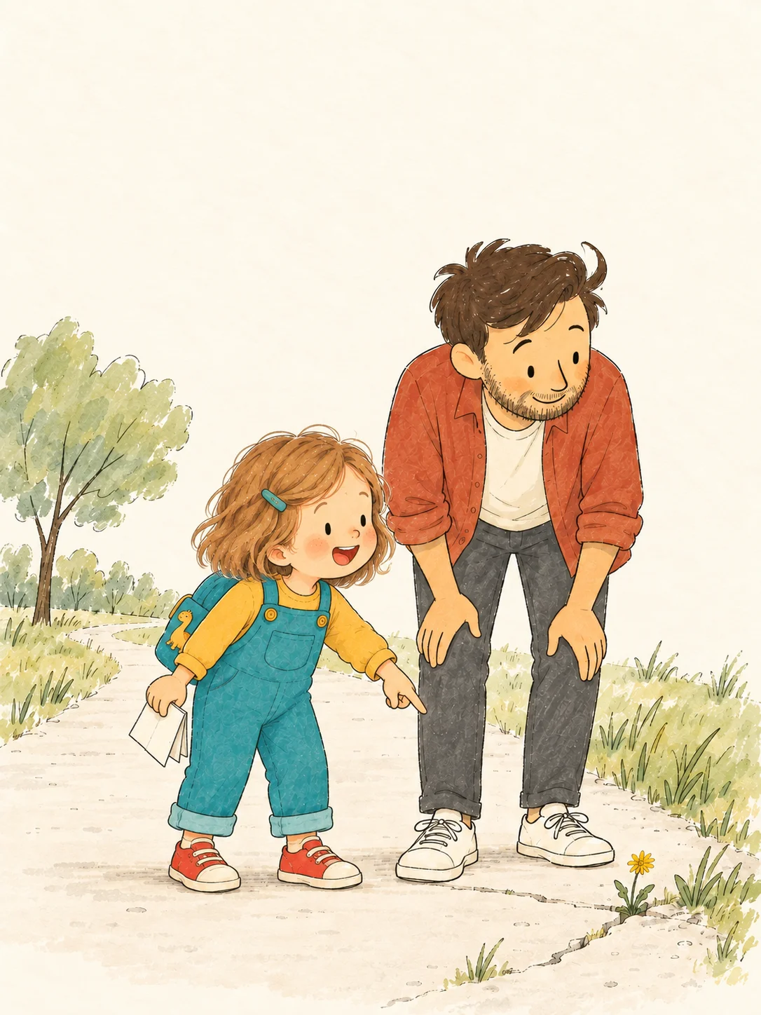 Dad, Look! cover with fictional Dad and child characters.